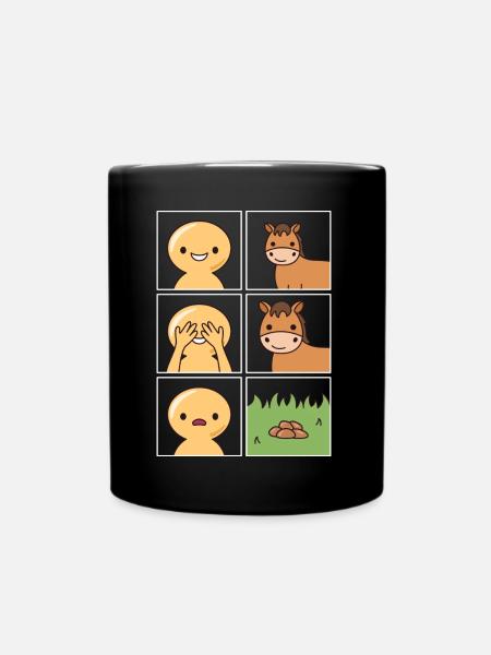 Pferde Pferdeäpfel Design für Besitzer von Pferden - Tasse einfarbig - Schwarz