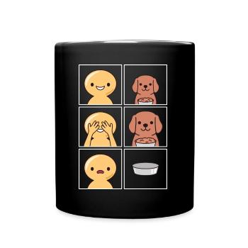 Dog Eats Fast Design for Dog Owners - Full Colour Mug - black - Front