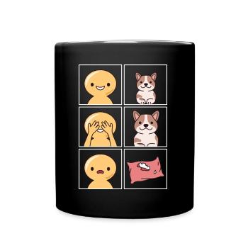 Dog cushion Eaten design for dog owners - Full Colour Mug - black - Front