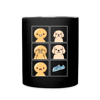 Dog Destroying Shows Design for Dog Owners - Full Colour Mug - black - Front