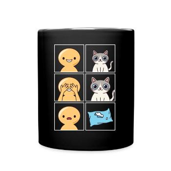 Conception cassée d’oreiller de chat pour les propriétaires de chats - Mug uni - noir - Devant