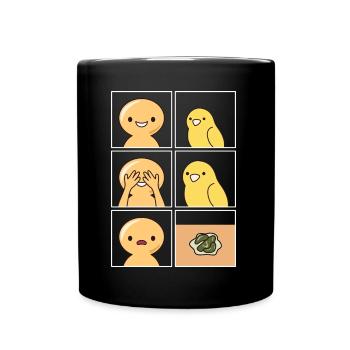 Kanarien Kot Design für Kanarienvogel Halter - Tasse einfarbig - Schwarz - Vorne