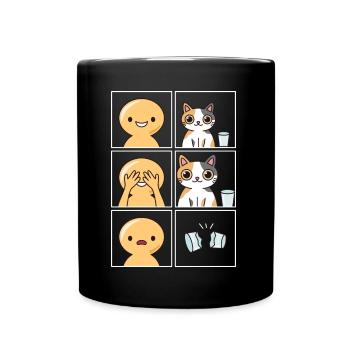 Un chat jette un design en verre pour les propriétaires de chats - Mug uni - noir - Devant