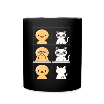 Un chat ignore la conception humaine pour les propriétaires de chats - Mug uni - noir - Devant