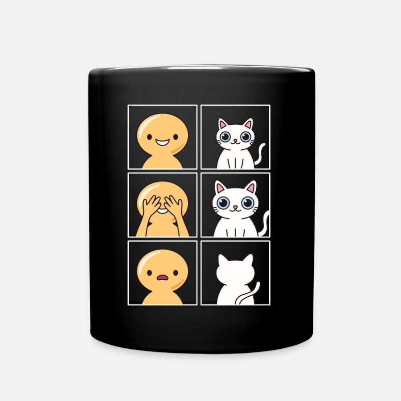 Katze ignoriert Mensch Design für Katzenhalter - Tasse einfarbig - Schwarz