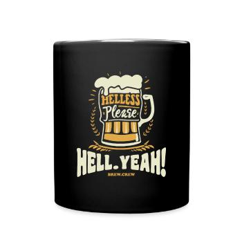 BREW.CREW | Helles. Hell Yeah! --- Bier T-Shirt - Tasse einfarbig - Schwarz - Vorne