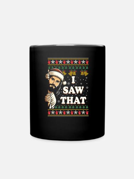 Ugly Hässlicher Weihnachtspulli Jesus Meme - Tasse einfarbig - Schwarz
