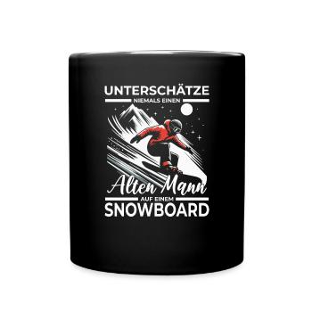 Snowboard Snowboarder Snowboarding Sternenhimmel - Tasse einfarbig - Schwarz - Vorne