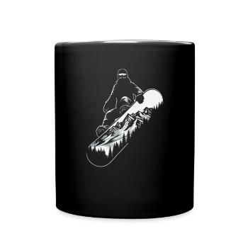 Snowboard Snowboarder Snowboarding Berglandschaft - Tasse einfarbig - Schwarz - Vorne