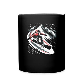 Snowboard Snowboarder Snowboarding Sternenhimmel - Tasse einfarbig - Schwarz - Vorne