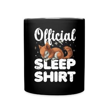 Squirrel Official Sleep Shirt Lazy Relax - Full Colour Mug - black - Front