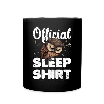 Owl Official Sleep Shirt Lazy Relax - Full Colour Mug - black - Front