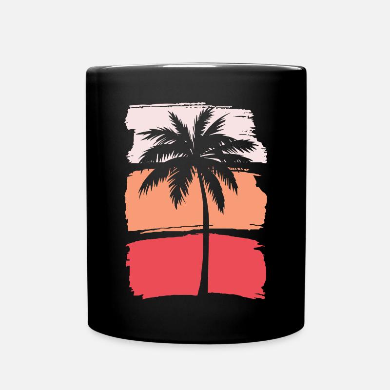 Palme Silhouette - Tasse einfarbig - Schwarz