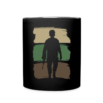 Soldier Silhouette - Full Colour Mug - black - Front