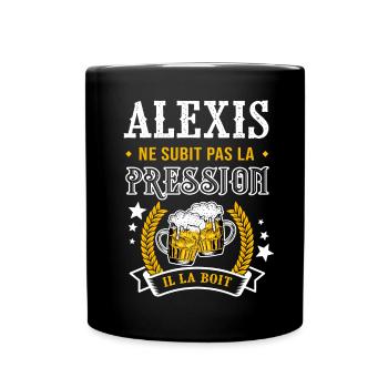 Alexis bière Alexis cadeau alexis fêtes - Mug uni - noir - Devant