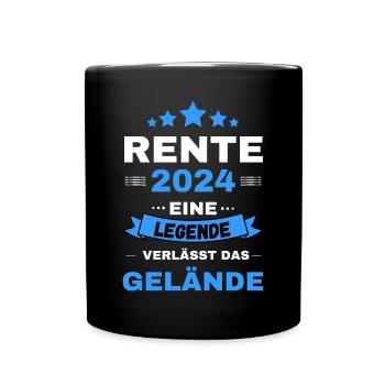 Rente 2024 Ruhestand Legende Geschenk - Tasse einfarbig - Schwarz - Vorne
