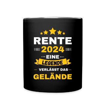 Rente 2024 Ruhestand Legende Geschenk - Tasse einfarbig - Schwarz - Vorne