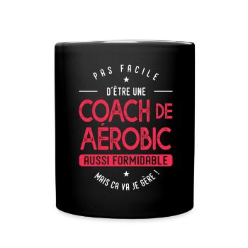 coach Aérobic formidable cadeau humour aérobic - Mug uni - noir - Devant