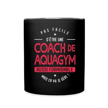 coach Aquagym formidable cadeau humour piscine - Mug uni - noir - Devant