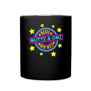 Beste Mutti Omi - Tasse einfarbig - Schwarz - Vorne