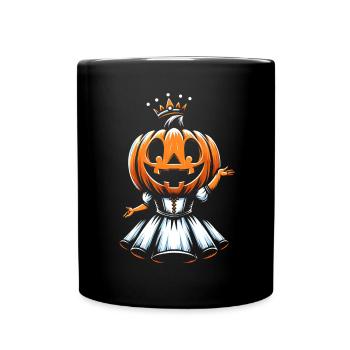 Princesse citrouille d’Halloween avec couronne - Mug uni - noir - Devant