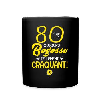 80 ans bogosse humour anniversaire 80 ans - Mug uni - noir - Devant