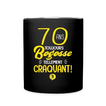 70 ans bogosse humour anniversaire 70 ans - Mug uni - noir - Devant