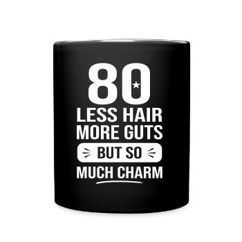 80 Jahre so charmantes Geschenk 80-jähriges Jubiläum - Tasse einfarbig - Schwarz - Vorne