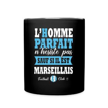 Marseille Marseillais supporter Football OM - Mug uni - noir - Devant