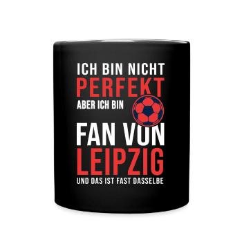 Football Leipzig fan football Soccer, Fussball - Tasse einfarbig - Schwarz - Vorne