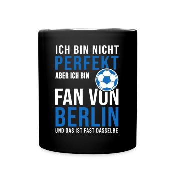 Football Berlin fan football Soccer, Fussball - Tasse einfarbig - Schwarz - Vorne