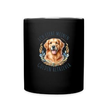 I love my Golden Retriever - Full Colour Mug - black - Front