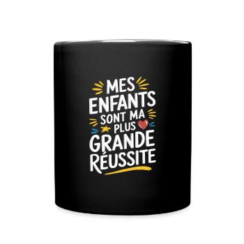 Mes enfants sont ma plus grande réussite - Mug uni - noir - Devant
