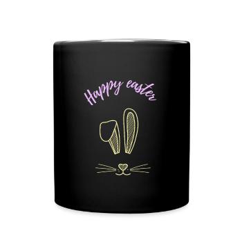 Oreilles de lapin de Pâques disant cadeau - Mug uni - noir - Devant