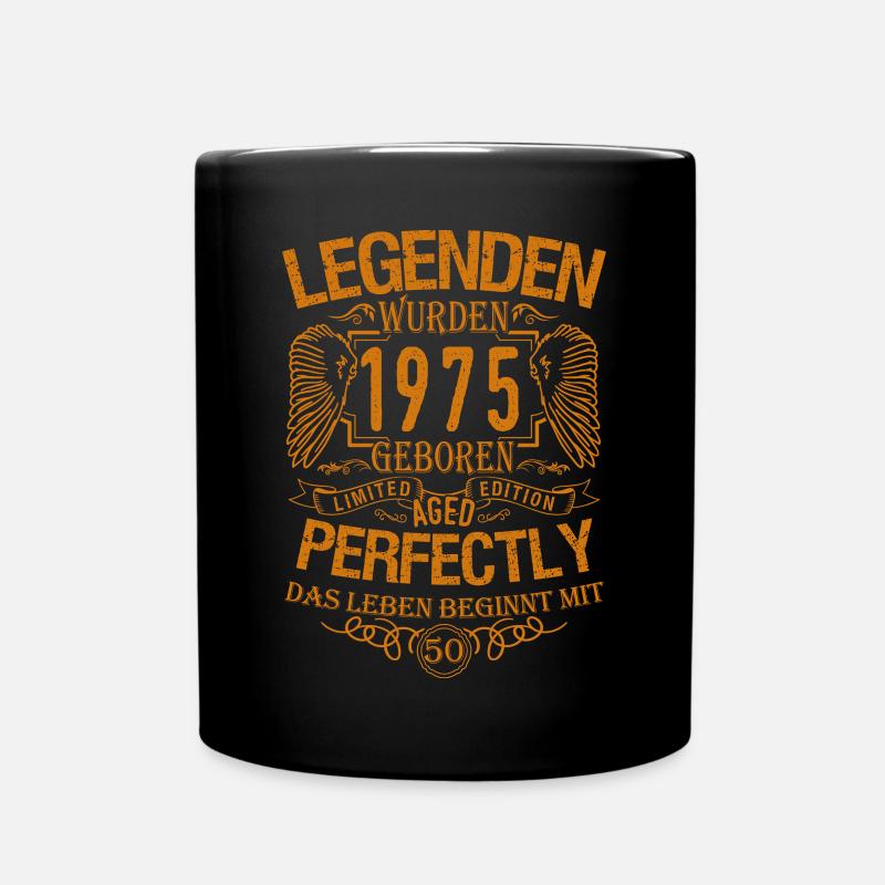 50 anniversaire, né en 1975 - Mug uni - noir