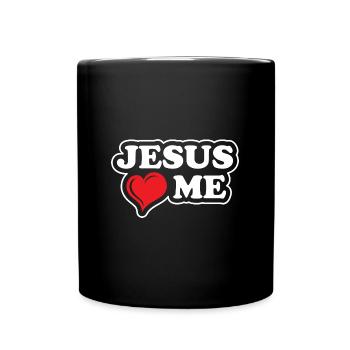 Jesus Design Yes Jesus Loves Me Birthday Gift Idea - Full Colour Mug - black - Front