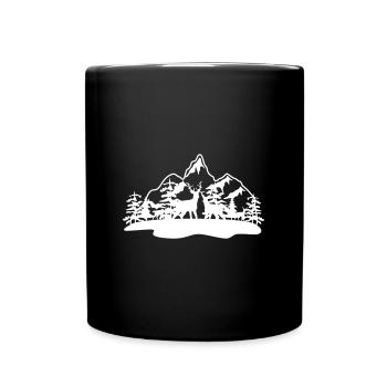 HIRSCH BERG WILD DEER DEER NATURE DEER MOTIF - Full Colour Mug - black - Front