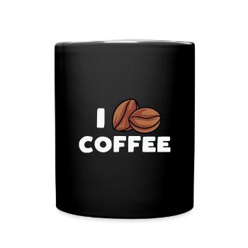 I Love Coffee - Tasse einfarbig - Schwarz - Vorne