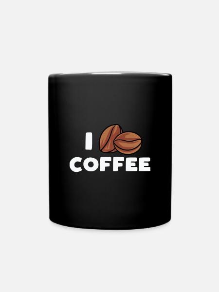 I Love Coffee - Tasse einfarbig - Schwarz