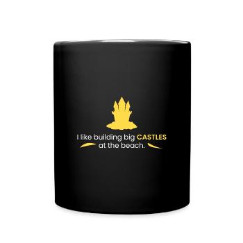 Grand château sur la plage - Mug uni - noir - Devant