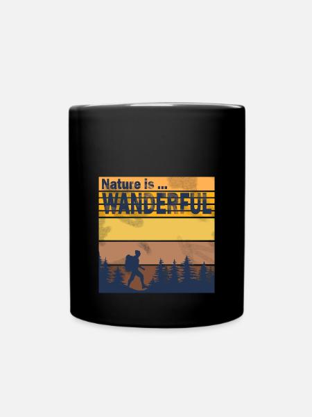 Wanderer Wandern Wanderung Wanderoutfit Ausflug - Tasse einfarbig - Schwarz
