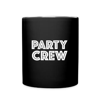 Party Crew | partying, beer, barbecue, friends - Full Colour Mug - black - Front