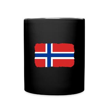 Drapeau de la Norvège Drapeau de la Scandinavie Drapeau de la Norvège - Mug uni - noir - Devant