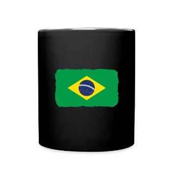 Brazil Flag Brazilian Flag South America - Full Colour Mug - black - Front