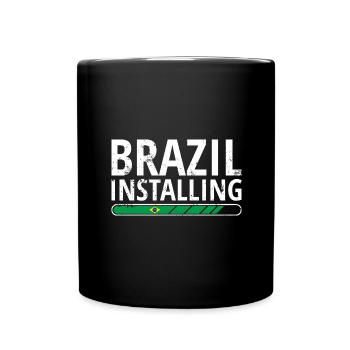 Brazil Flag Brazilian Flag South America - Full Colour Mug - black - Front