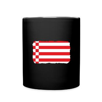 Bremen Flagge Bremer Fahne - Tasse einfarbig - Schwarz - Vorne