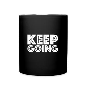 Moving on | Inspiration, perseverance - Full Colour Mug - black - Front