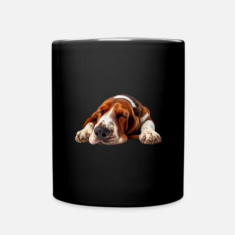 Basset Hound - Tasse einfarbig - Schwarz