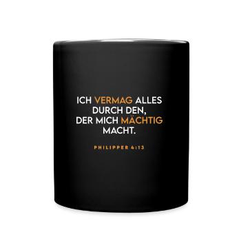 Bibelverse, Bibelvers, Gott, Jesus - Tasse einfarbig - Schwarz - Vorne