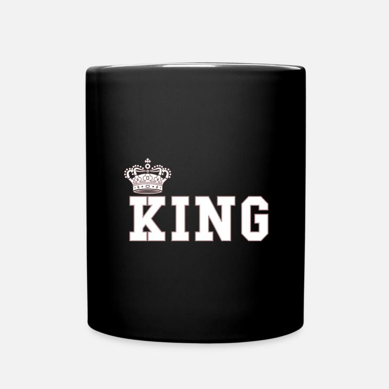 King - Queen Geschenk Geschenkidee - Tasse einfarbig - Schwarz